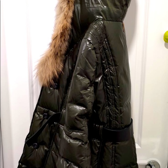 MACKAGE CANDICE-SP ARMY LONG WINTER DOWN COAT WITH FUR HOOD Size XS - Picture 7 of 9